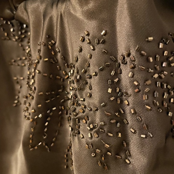 Satin chocolate brown cami with sparkly details - Picture 3 of 5